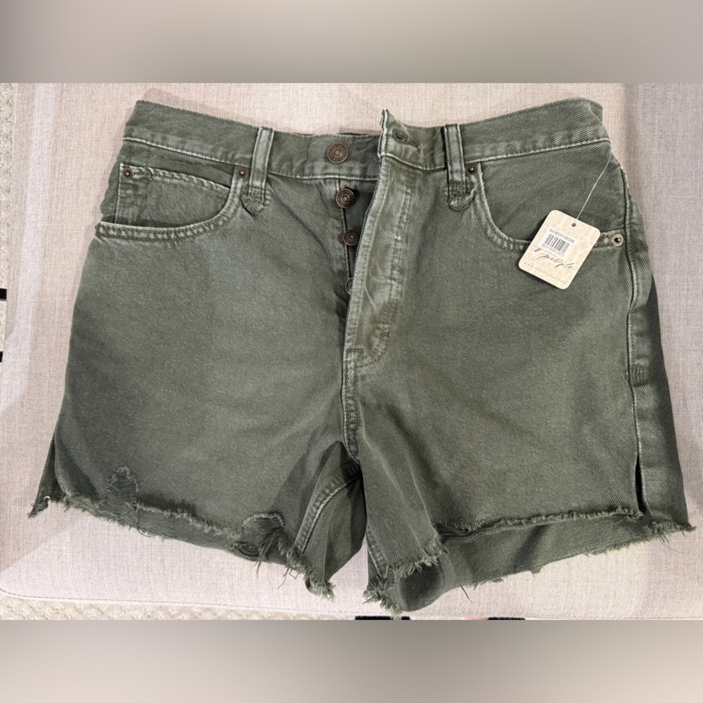 We The Free Green Denim Shorts
